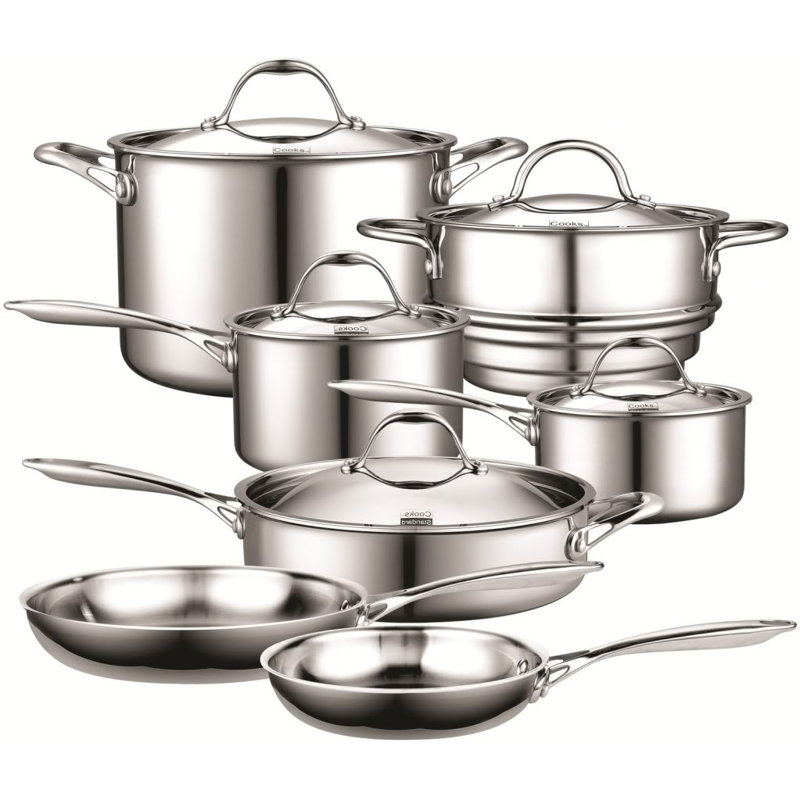 Cooks Standard 12 Piece Multi-Ply Clad Stainless-Steel Cookware Set